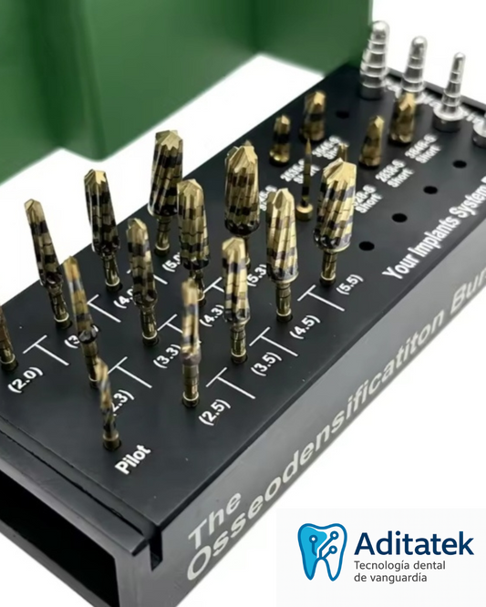 Kit de Fresas para Osseodensificación – Largas y Cortas (Aditatek)