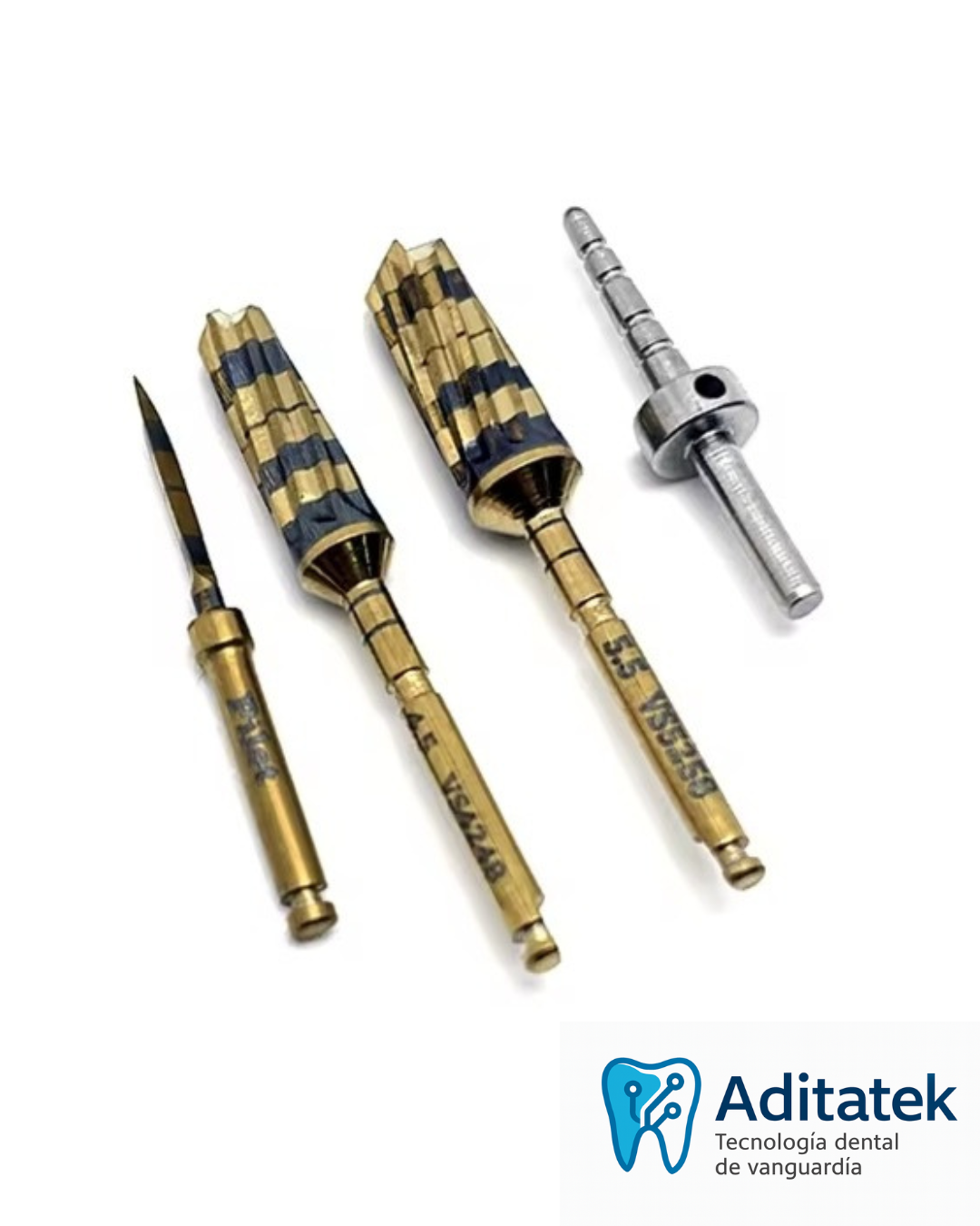 Kit de Fresas para Osseodensificación – Largas y Cortas (Aditatek)