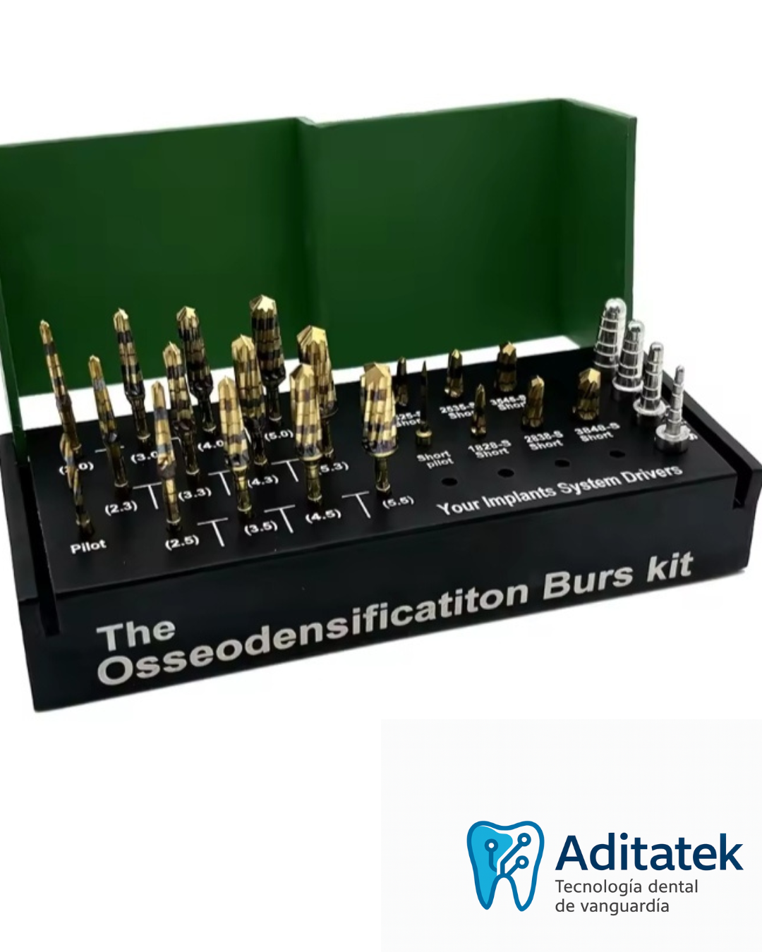 Kit de Fresas para Osseodensificación – Largas y Cortas (Aditatek)